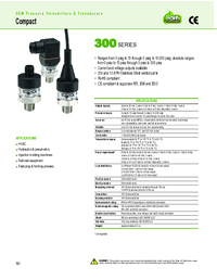 Thumbnail of document Data Sheet - 300 Series Compact OEM Press. Transducers